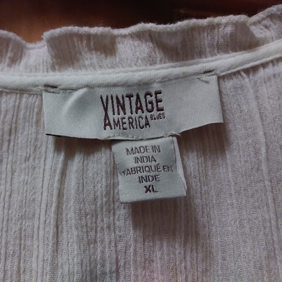 Boho Embroidered Peasant Top by Vintage America XL - Picture 5 of 8